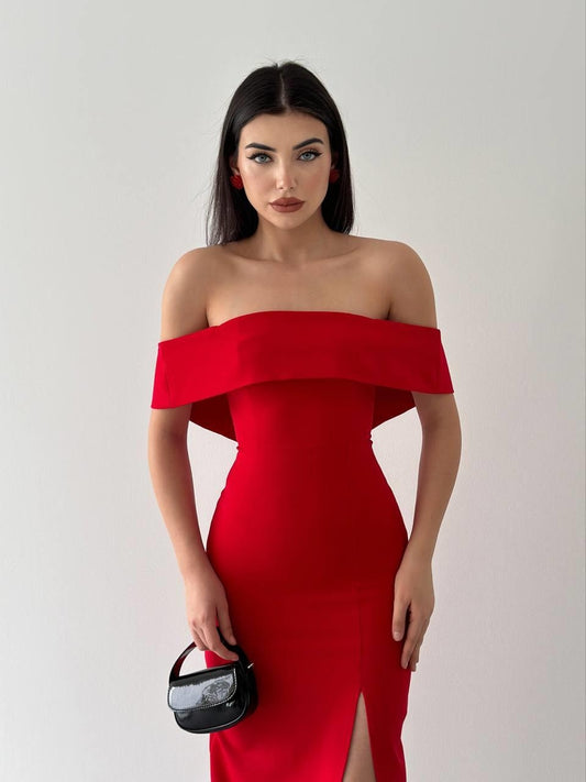 MADONNA YAKA UZUN ELBİSE