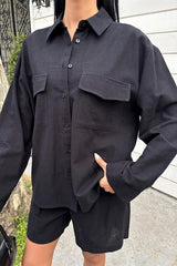 Gömlek Ve Şort Flamlı Keten Takım 10130