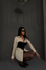 BOYFRİEND GÖMLEK MODAL KUMAŞ OVERSİZE - Mavi