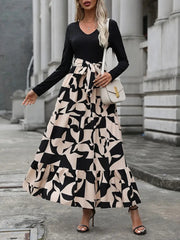 Kadın Uzun Kollu Bisiklet Yaka Uzun Elbise