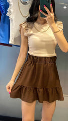 1884 Örme Mini Etek - Siyah