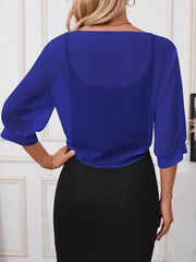 Kadın Truvakar Kol önden Bağlamalı Kısa şifon Bolero Ceket