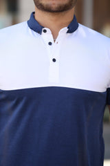 Erkek Yakalı çift Renk Kısa Kollu T-shirt