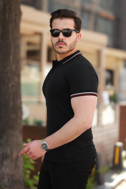 Erkek Yakalı Kısa Kollu T-shirt