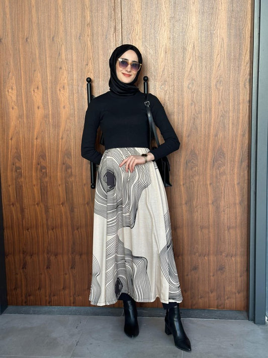 Kadın Uzun Kollu Yarı Balıkçı Yaka üst Kaşkorse Alt Süprem Uzun Elbise