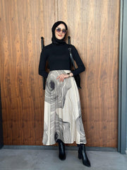 Kadın Uzun Kollu Yarı Balıkçı Yaka üst Kaşkorse Alt Süprem Uzun Elbise