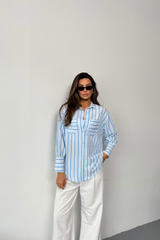 ÇİZGİLİ GÖMLEK - Bej