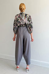 Beli Lastikli Saten Gömlek - Yeşil