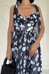 Yeşil Şifon Drapeli Elbise