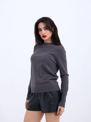 42281 TRİKO SALAŞ KAZAK-GRİ