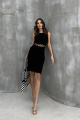 Estelya Cut Out Mini Elbise 2571-01