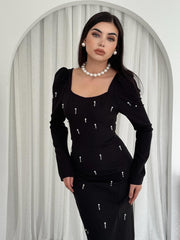 Akit İnci Detaylı Elbise