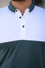 Erkek Yakalı çift Renk Kısa Kollu T-shirt