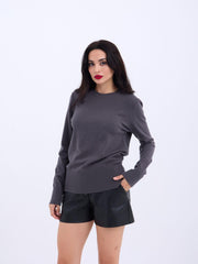 4217 TRİKO BASİC KAZAK-GRİ