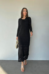 Siyah Astarlı Triko Elbise