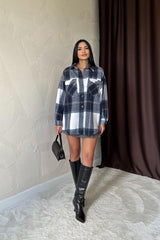 Lila Cepli Oduncu Gömlek