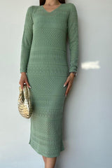 Siyah Astarlı Triko Elbise