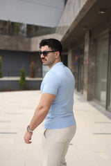 Erkek Polo Yaka Fermuar Detaylı Tişört