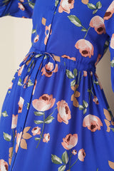 2144 Hakim Yaka Tesettür Elbise - C.Kırmızı