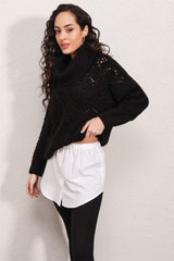 1888 Sweatshirt Kazak Altı Gömlek Etek - Siyah