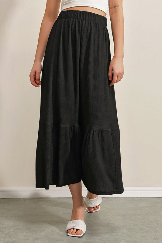 1886 Uzun Örme Etek - Siyah