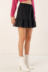 1884 Örme Mini Etek - Siyah