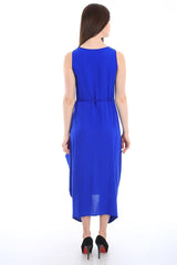 1512 Önü Nakışlı Elbise - Saks