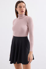 10311 Balıkçı Yaka Triko Kazak - Saks