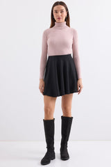 10311 Balıkçı Yaka Triko Kazak - Saks