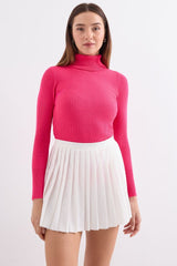 10311 Balıkçı Yaka Triko Kazak - Saks