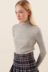 10311 Balıkçı Yaka Triko Kazak - Saks