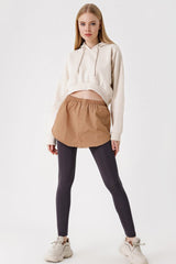 1888 Sweatshirt Ve Kazak Altı Gömlek Etek - Koyu Lila