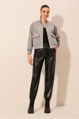 0688 Çift Cepli Bomber Ceket - Bej