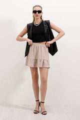 1884 Örme Mini Etek - Siyah