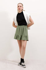 1884 Örme Mini Etek - Siyah