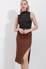 1890 Zincir Detaylı Etek - Siyah