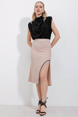 1890 Zincir Detaylı Etek - Siyah