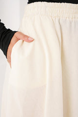 Cep Detaylı Uzun Etek 8024 - Krem