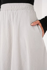 Cep Detaylı Uzun Etek 8024 - Krem