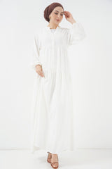 2527 Uzun Tesettür Elbise - Lacivert