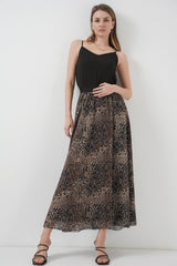 8032 Uzun Şifon Etek - Turuncu