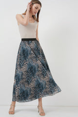 8032 Uzun Şifon Etek - Turuncu