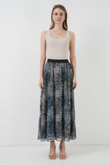 8032 Uzun Şifon Etek - Turuncu