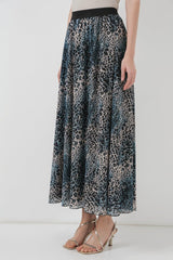 8032 Uzun Şifon Etek - Turuncu