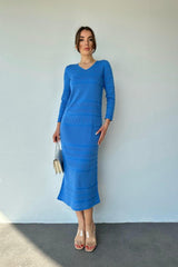 Siyah Astarlı Triko Elbise