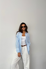 ÇİZGİLİ GÖMLEK - Bej