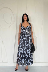 Yeşil Şifon Drapeli Elbise