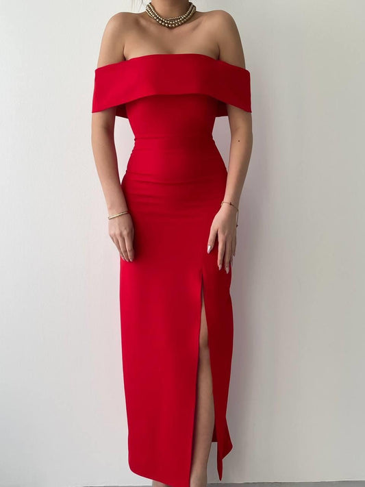 MADONNA YAKA UZUN ELBİSE