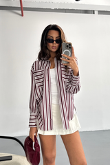 ÇİZGİLİ GÖMLEK - Bej