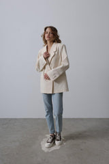 Oversize Blazer Ceket - Natür